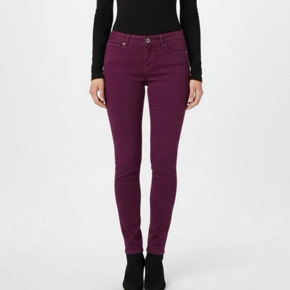 The Limited Women's Legging Jean 6 Maroon Purple Low Rise Brushed Twill Stretch